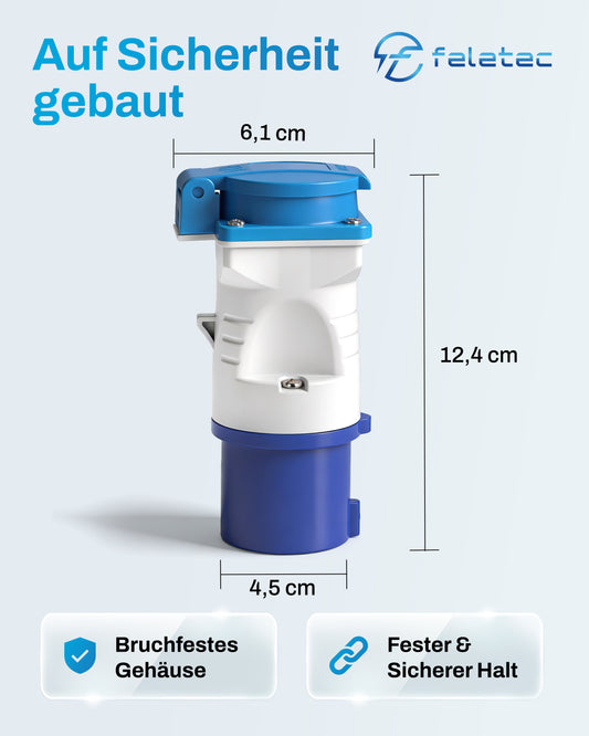 Kompakt-Adapter CEE auf Schuko · ohne Kabel · IP44