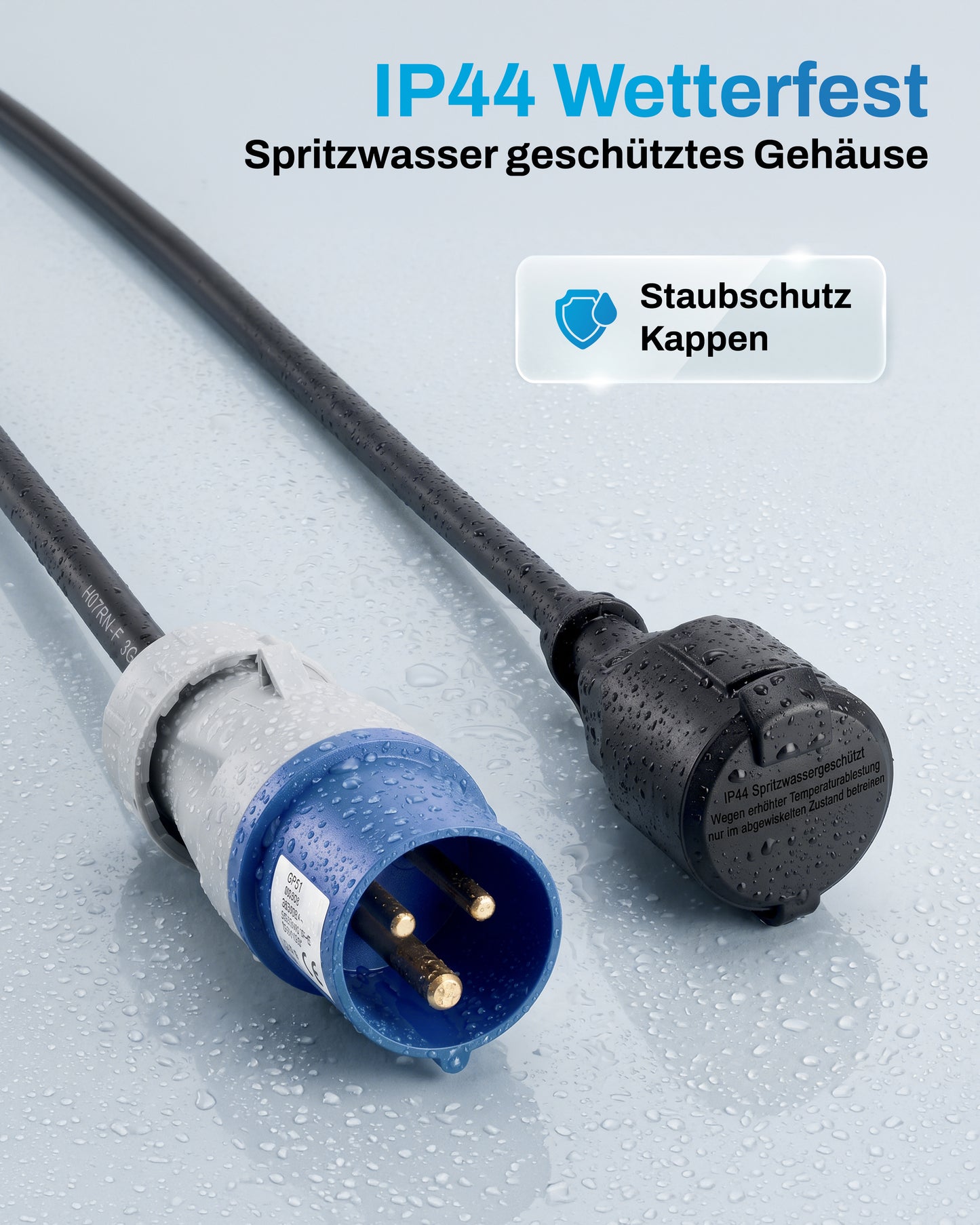 Camping Stromadapter CEE auf Schuko · 35cm · IP44