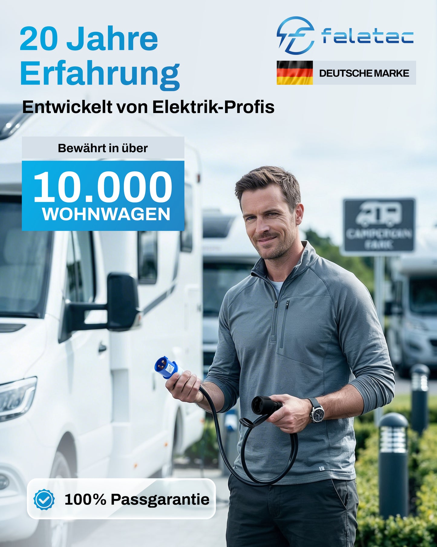 Einspeise-Adapter Schuko auf CEE · 35cm · IP44